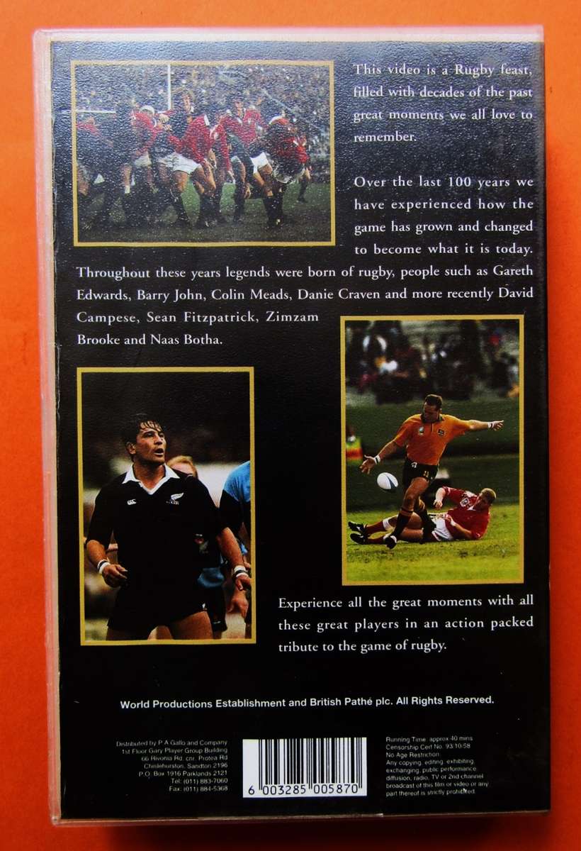 A to Z of Rugby - Naas Botha - VHS Video Tape (1993)