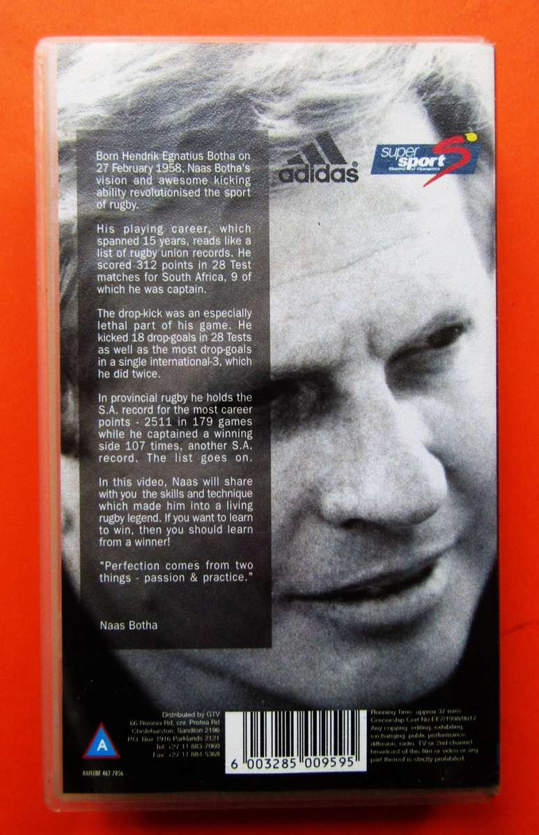 Naas Botha Rugby VHS Video Tape (1998)