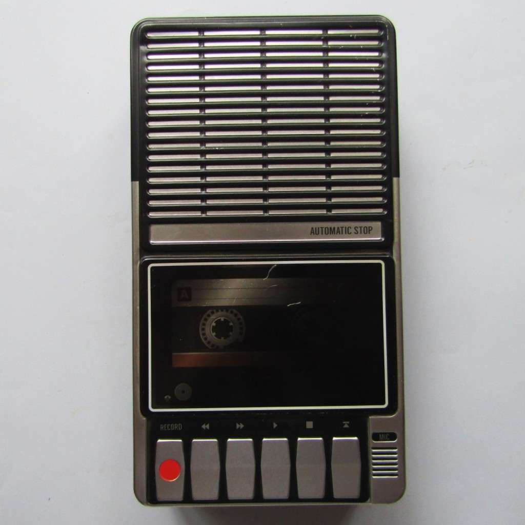 Old Cassette Tape Player Shaped Metal Tin