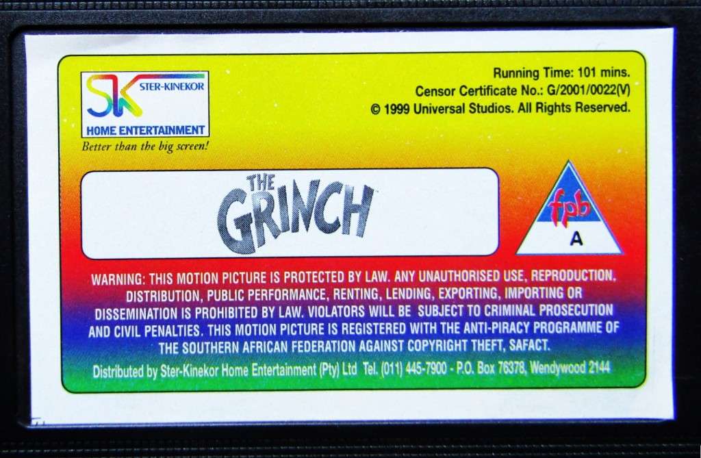 The Grinch - Jim Carrey - Movie VHS Tape (2001)
