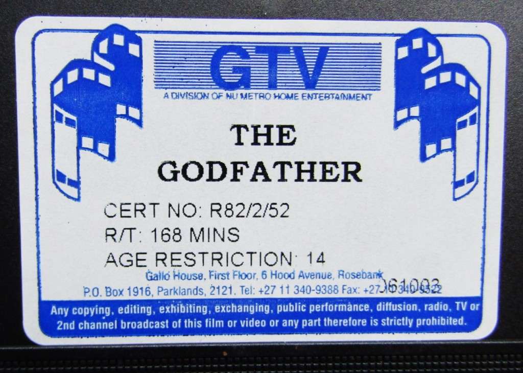 The Godfather - Marlon Brando - Movie VHS Tape (1982)