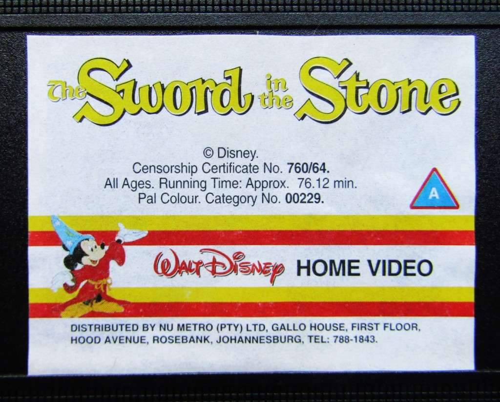 The Sword in the Stone - Walt Disney VHS Video Tape