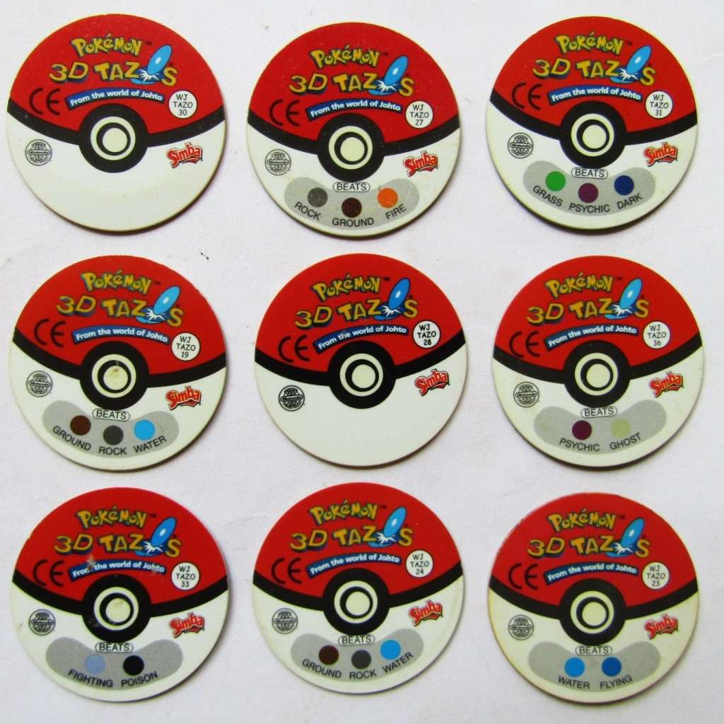 Lot of 9 Pokemon 3D Tazos by Simba