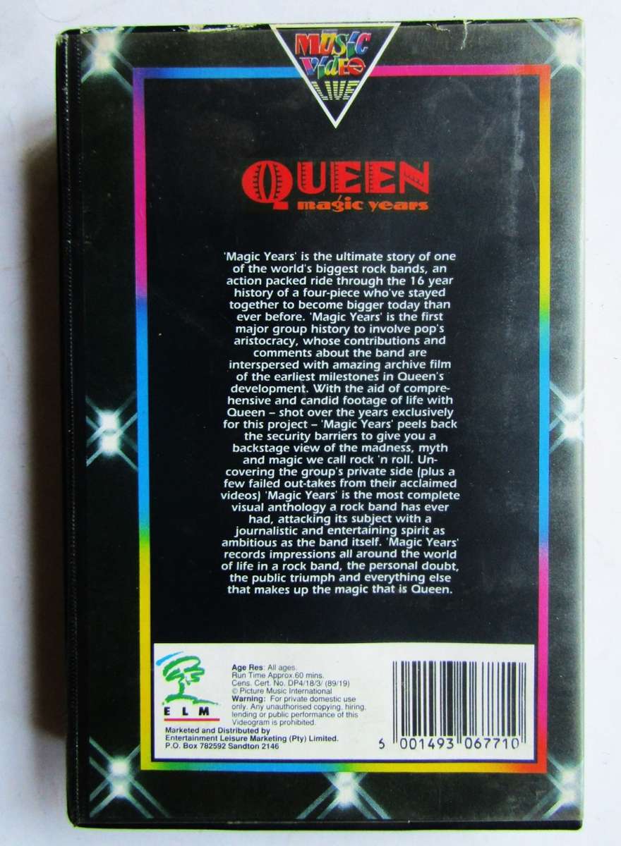 Queen - Magic Years - VHS Video Tape (1989)