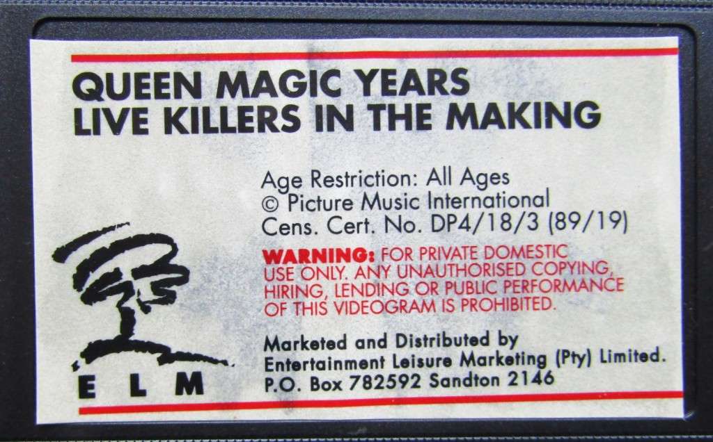 Queen - Magic Years - VHS Video Tape (1989)