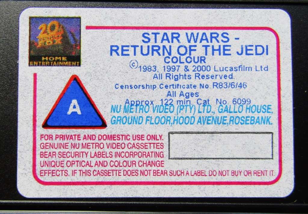 Star Wars - Return of the Jedi - Movie VHS Tape (2000)