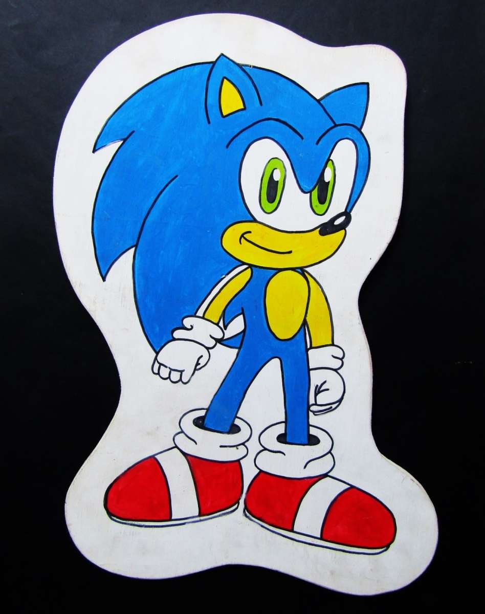 Large Sonic the Hedgehog Wooden Gaming Display