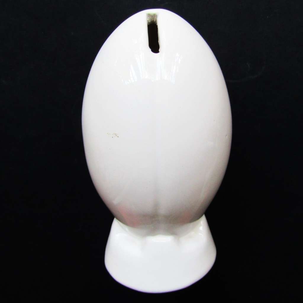 Old Ceramic Rugby Ball Shaped Money Box