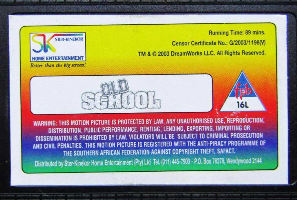 Old School - Will Ferrell - Movie VHS Tape (2003)