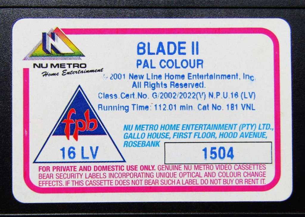 Blade II - Wesley Snipes - Movie VHS Tape (2002)