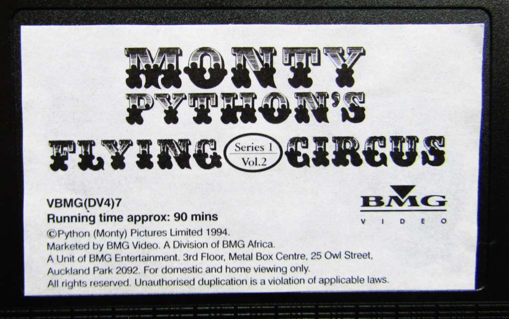 Monty Python`s Flying Circus - TV Series VHS Tape (1994)