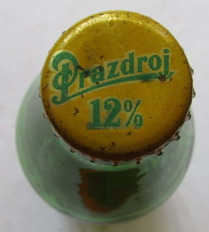 Old Czech Prazdroj Beer Bottle with Cap