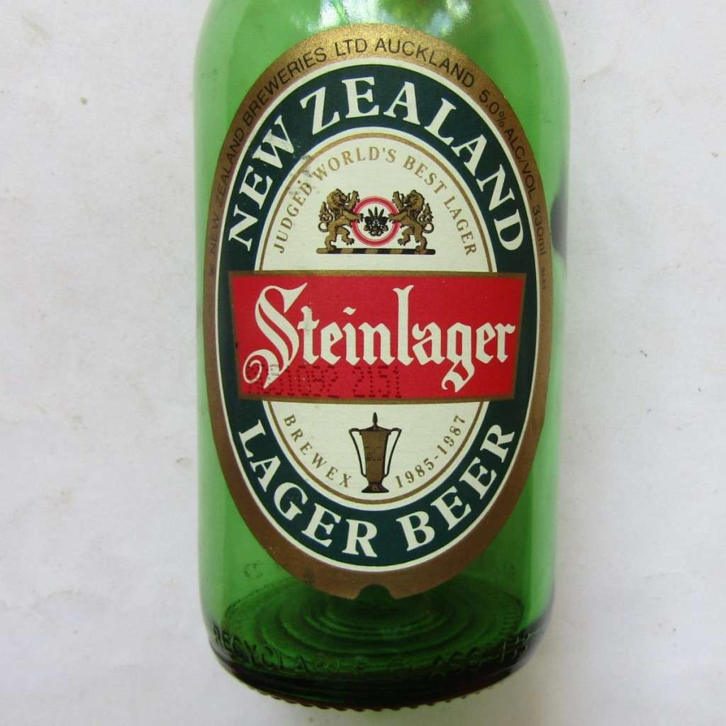 Old New Zealand Steinlager Beer Bottle with Cap