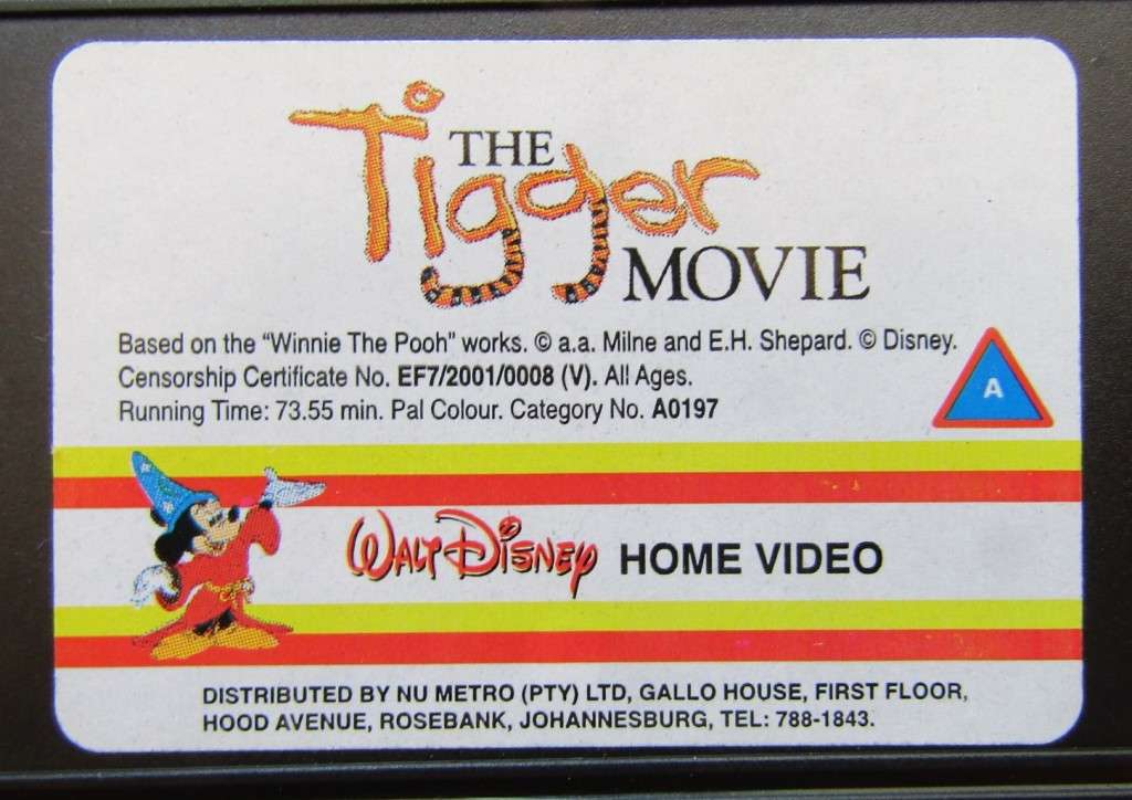 The Tigger Movie - Walt Disney VHS Tape (2001)