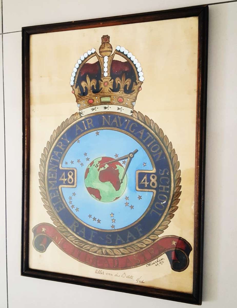 Old RAF / SAAF 48 Elementary Air Navigation School Framed Display