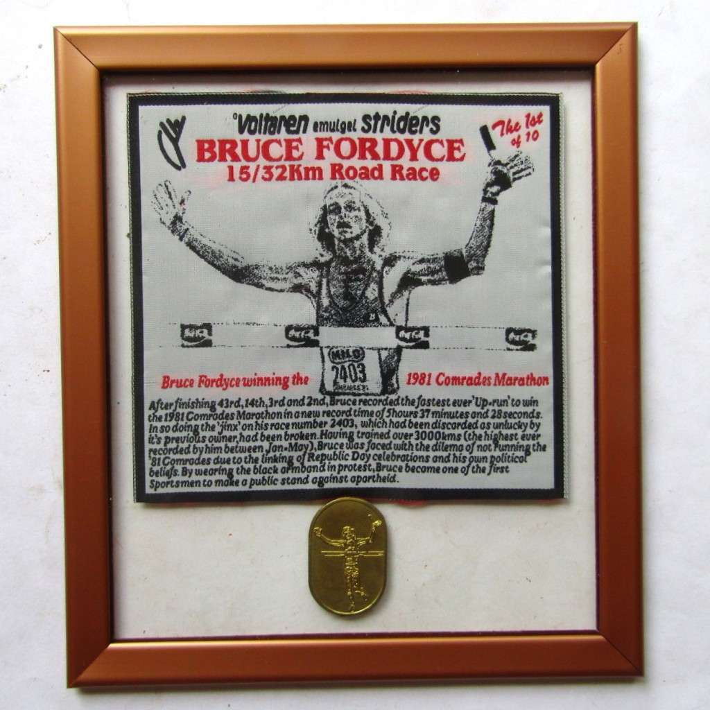 1981 Bruce Fordyce Framed Patch Badge and Medal