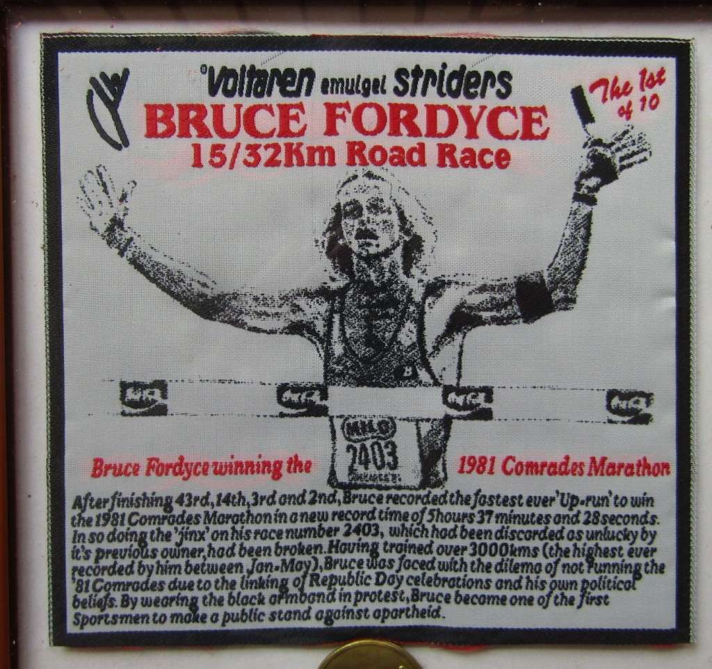 1981 Bruce Fordyce Framed Patch Badge and Medal