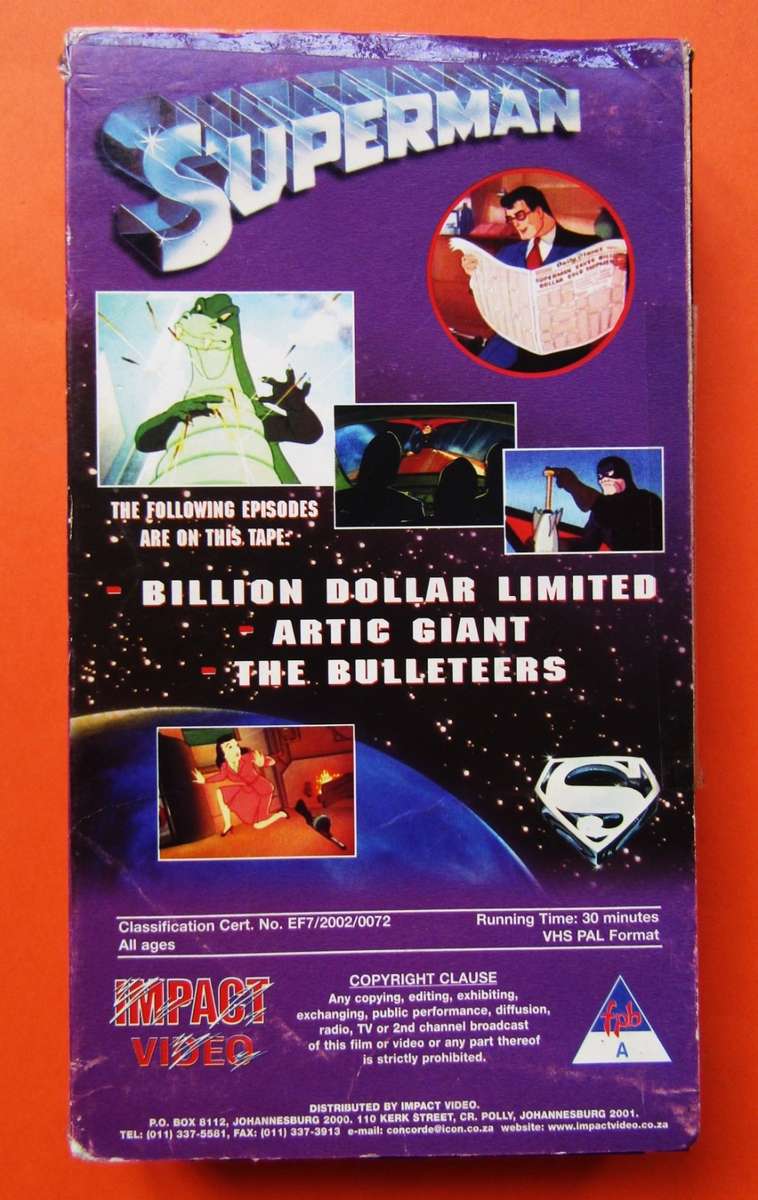 Incredible Superman - Cartoon VHS Video Tape (2002)