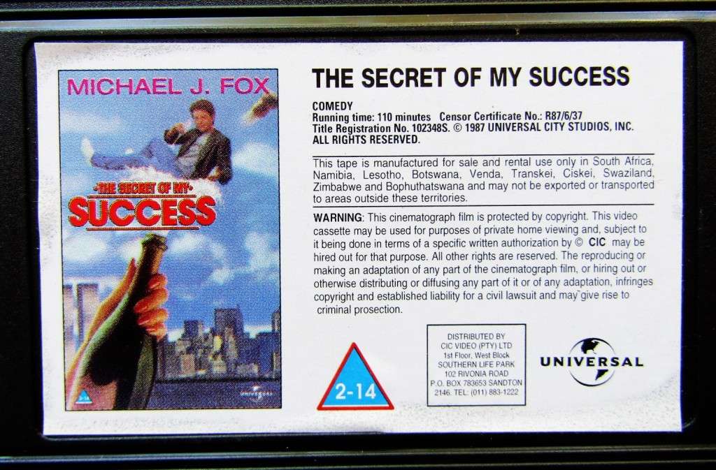 The Secret of My Success - Michael J Fox - Movie VHS Tape (1987)