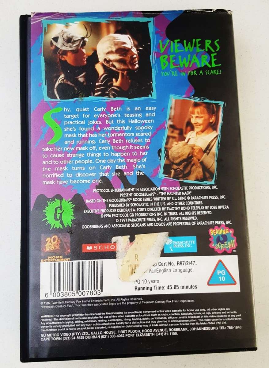 Goosebumps - Haunted Mask - TV Series VHS Tape (1997)