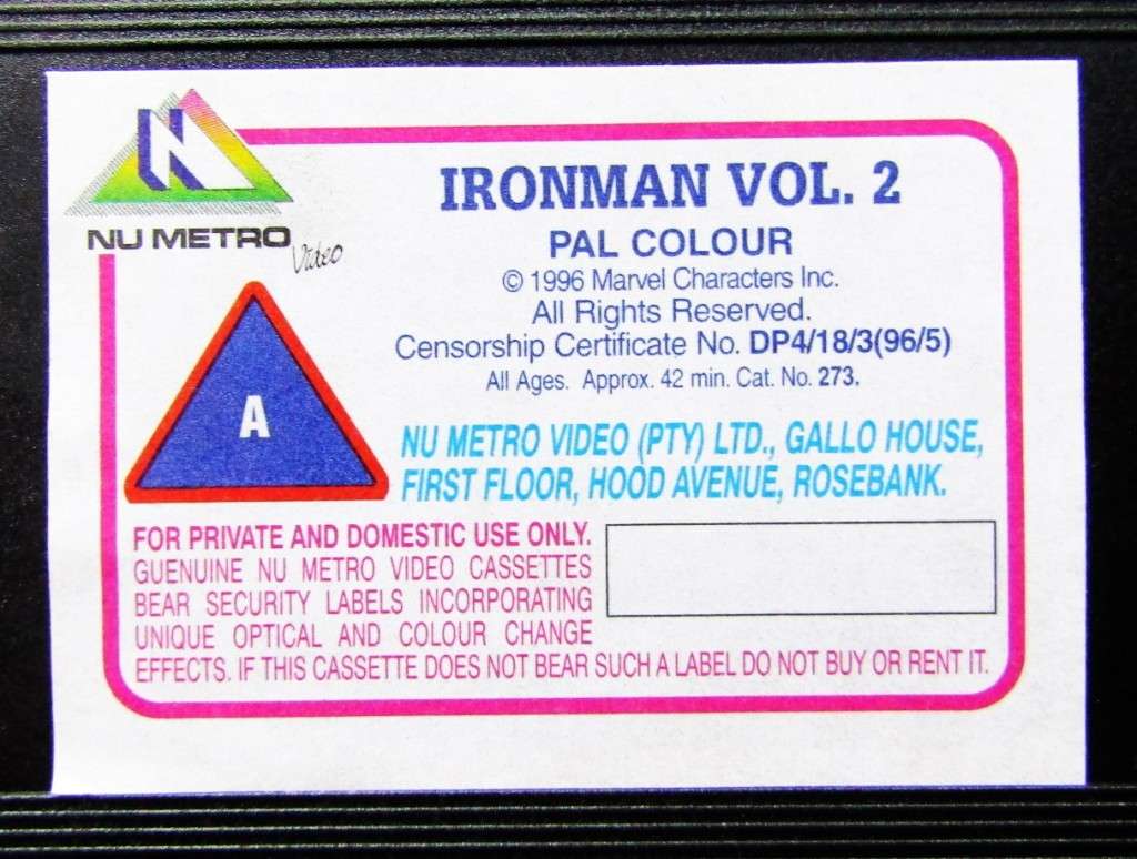 Iron Man Volume 2 - Marvel VHS Video Tape (1996)