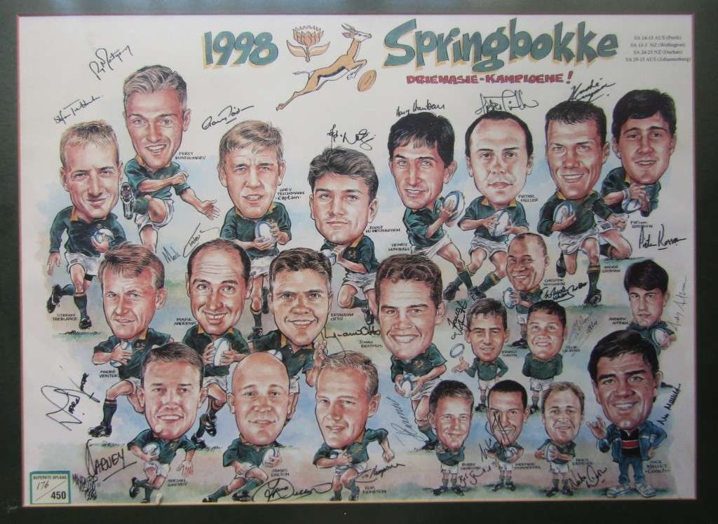 1998 Tri Nations Champions - Limited Edition Springbok Rugby Framed Display