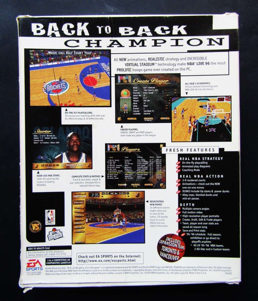Empty Big Box for an NBA Live 96 PC Game
