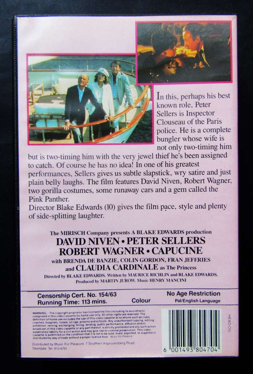 The Pink Panther - Peter Sellers - Movie VHS Tape