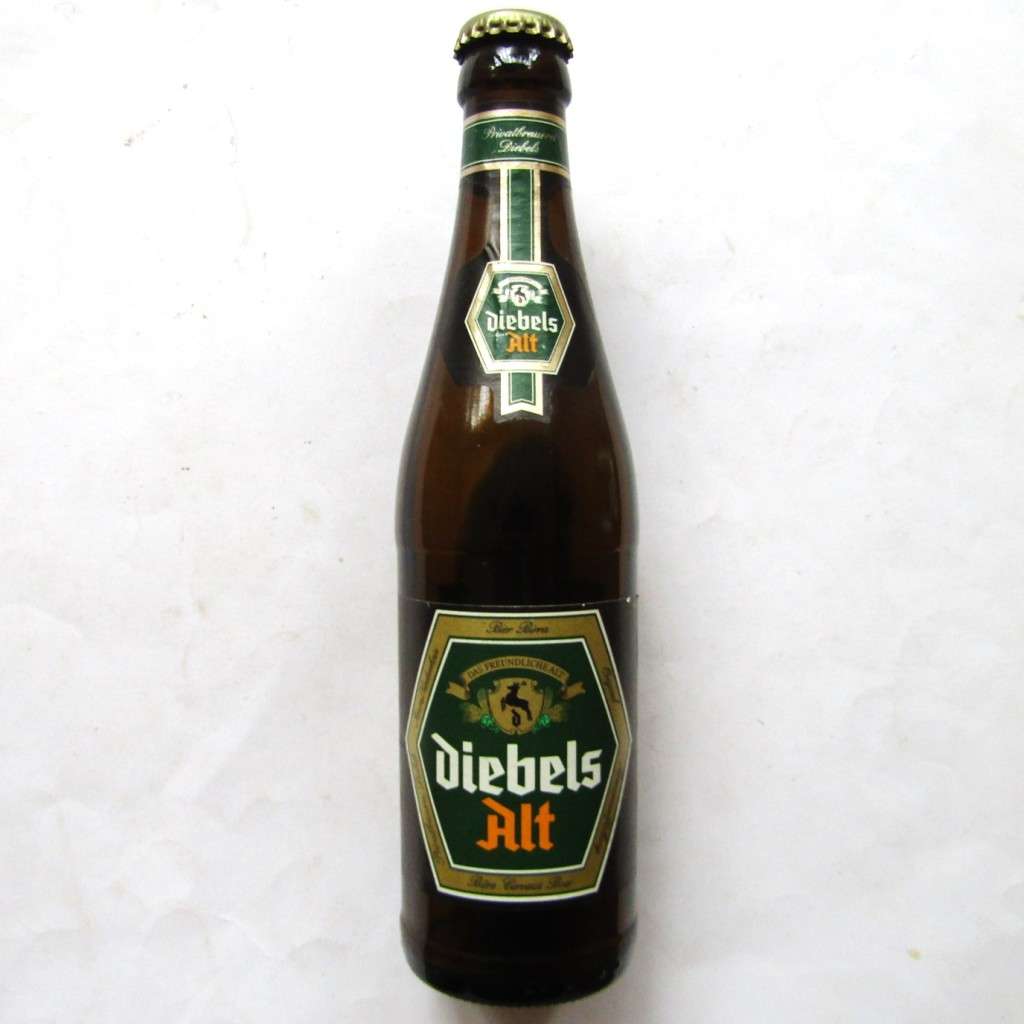 Old German Diebels Alt 330ml Beer Bottle with Cap