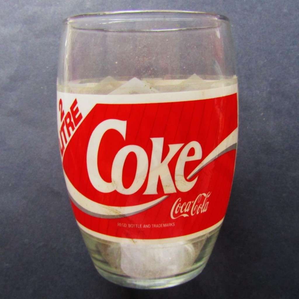 Old Coca Cola Label Glass