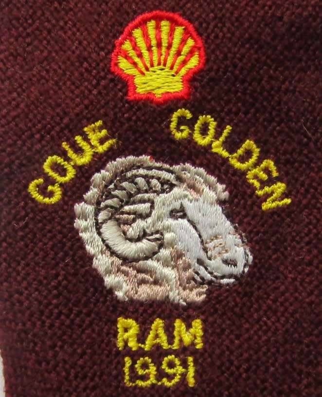 1991 Shell Golden Ram Neck Tie