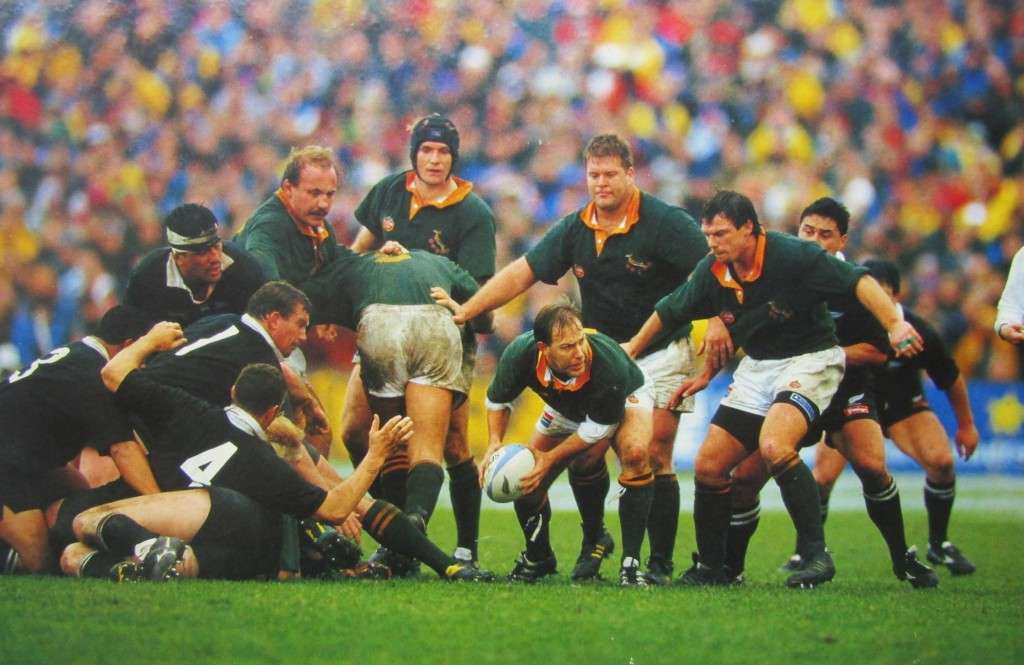 90`s Springboks vs All Blacks Rugby Hardboard Image