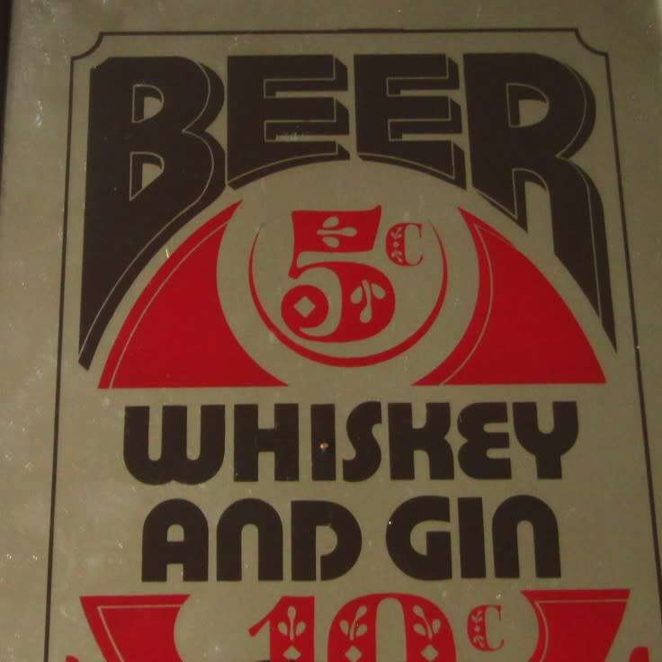 Old Beer Whiskey and Gin Bar Mirror