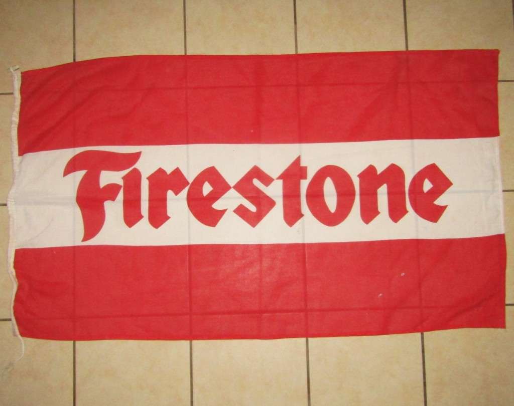 Large Old Firestone Advertising Flag