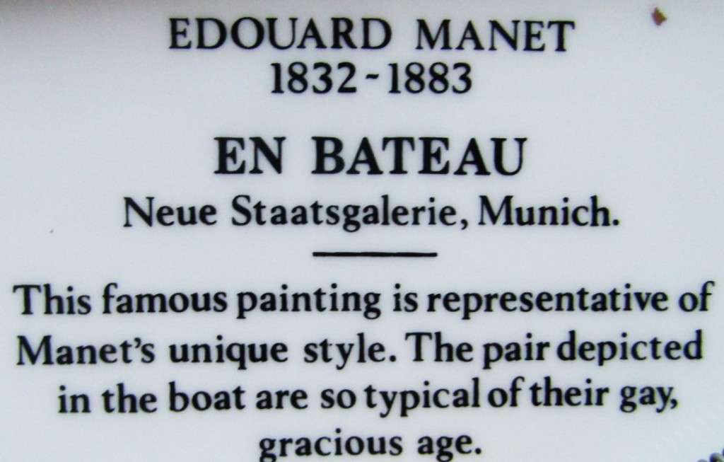 Old Edouard Manet Painting Display Plate - Made in England