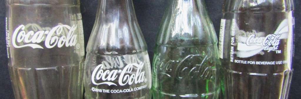 Lot of 4 Old Coca Cola Glass Bottles