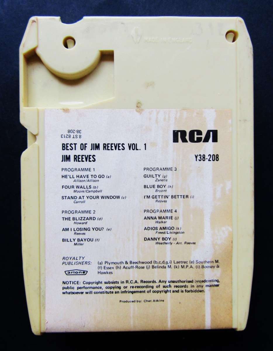 The Best of Jim Reeves - 8 Track Tape