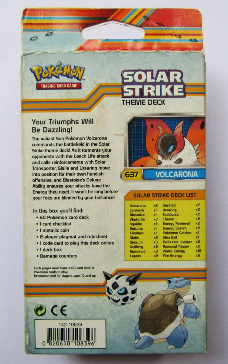 Pokemon Plasma Blast Solar Strike Theme Deck