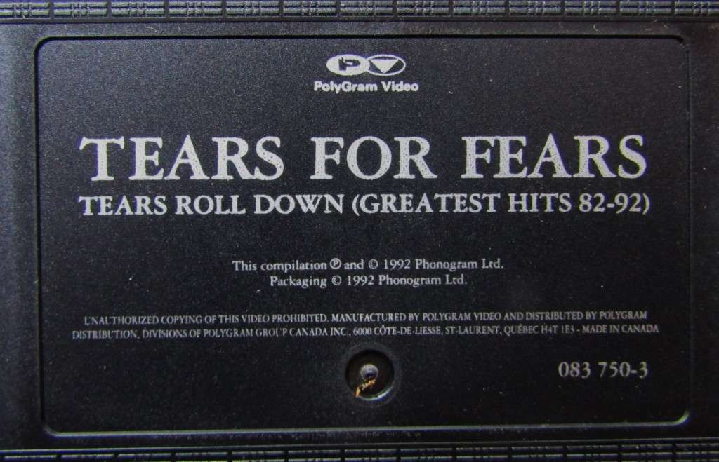 Tears for Fears - Greatest Hits - VHS Video Tape (1992)