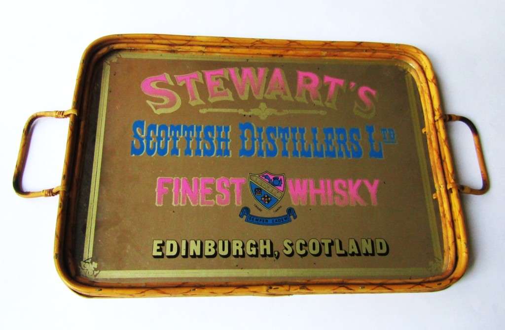 Old Stewart`s Whisky Bar Mirror Tray
