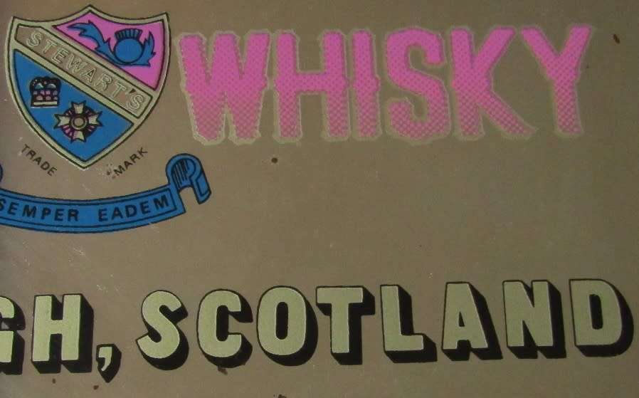 Old Stewart`s Whisky Bar Mirror Tray