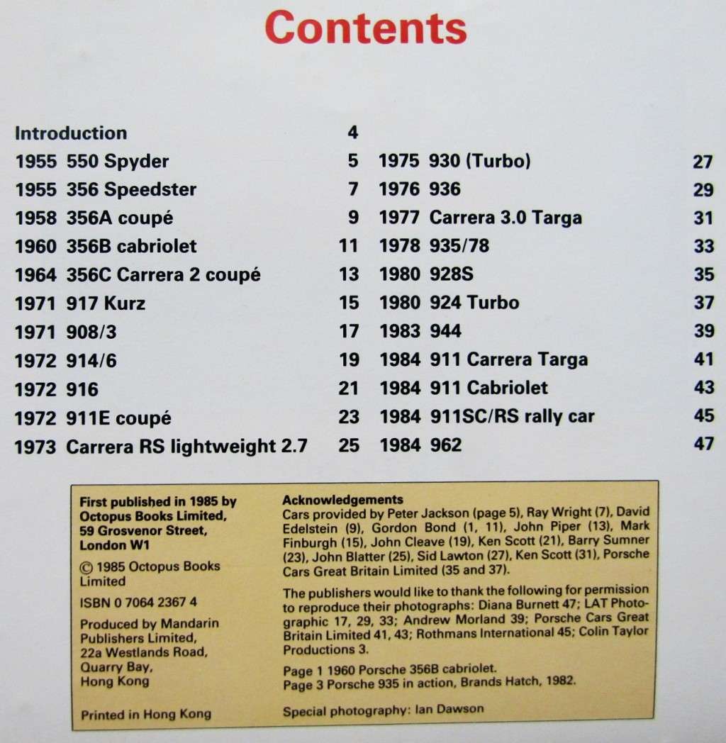 1984 Porsche Poster Book
