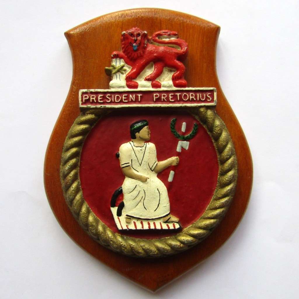 Old SAS President Pretorius Navy Ship Plaque