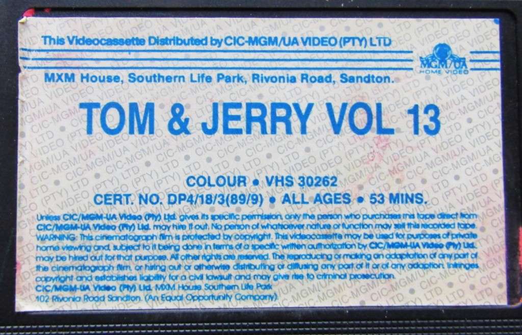Tom & Jerry Vol 13 - Cartoon VHS Video Tape (1989)