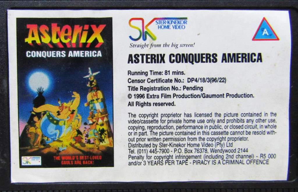 Asterix Conquers America - VHS Video Tape (1996)