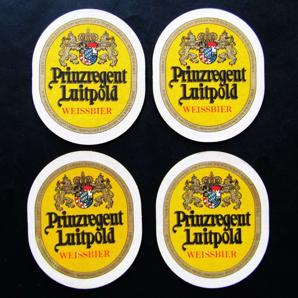 4 Old Prinzregent Luitpold Beer Coasters
