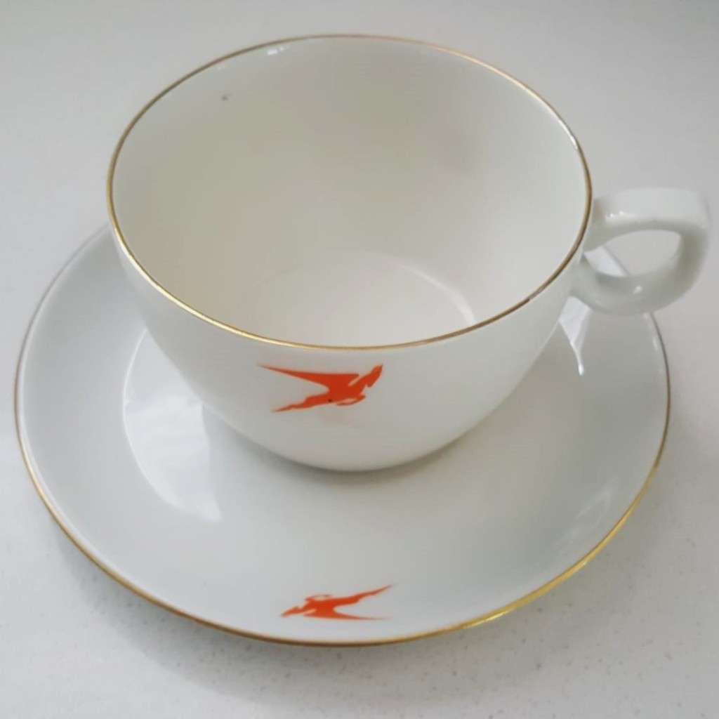 Old SAA Airways Flying Springbok Cup and Saucer