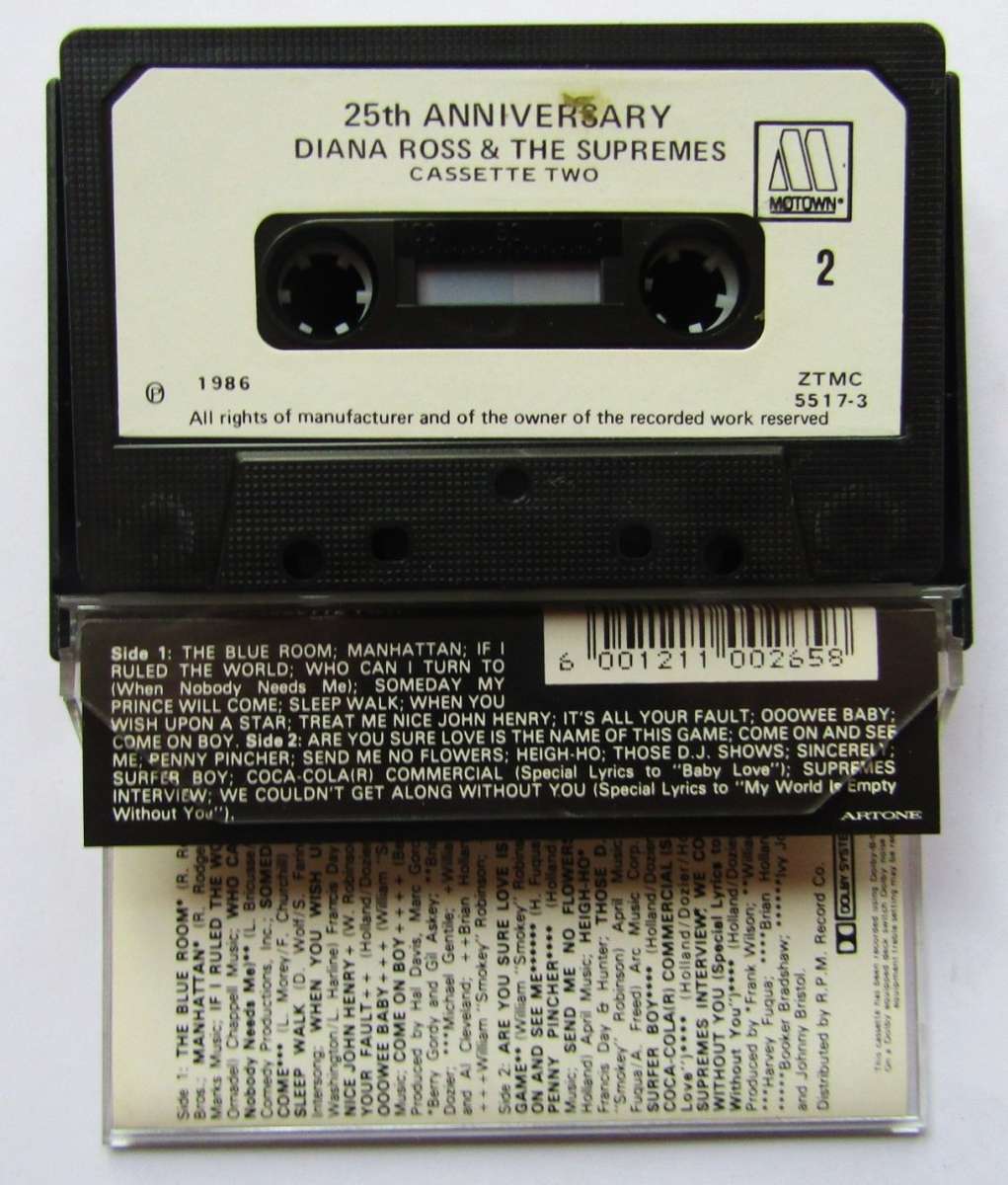 Diana Ross & The Supremes - 25th Anniversary - Cassette Tape (1986)