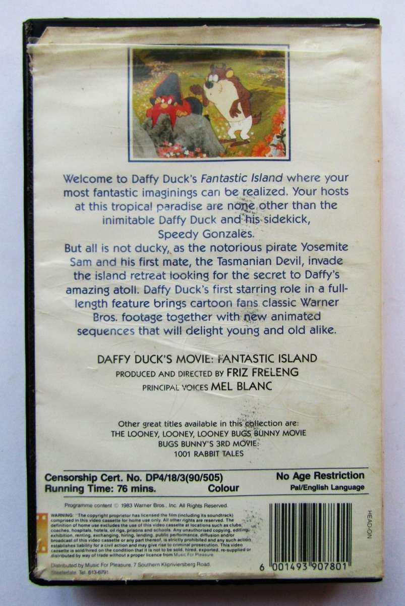 Fantastic Island - Daffy Duck`s Movie VHS Tape (1990)