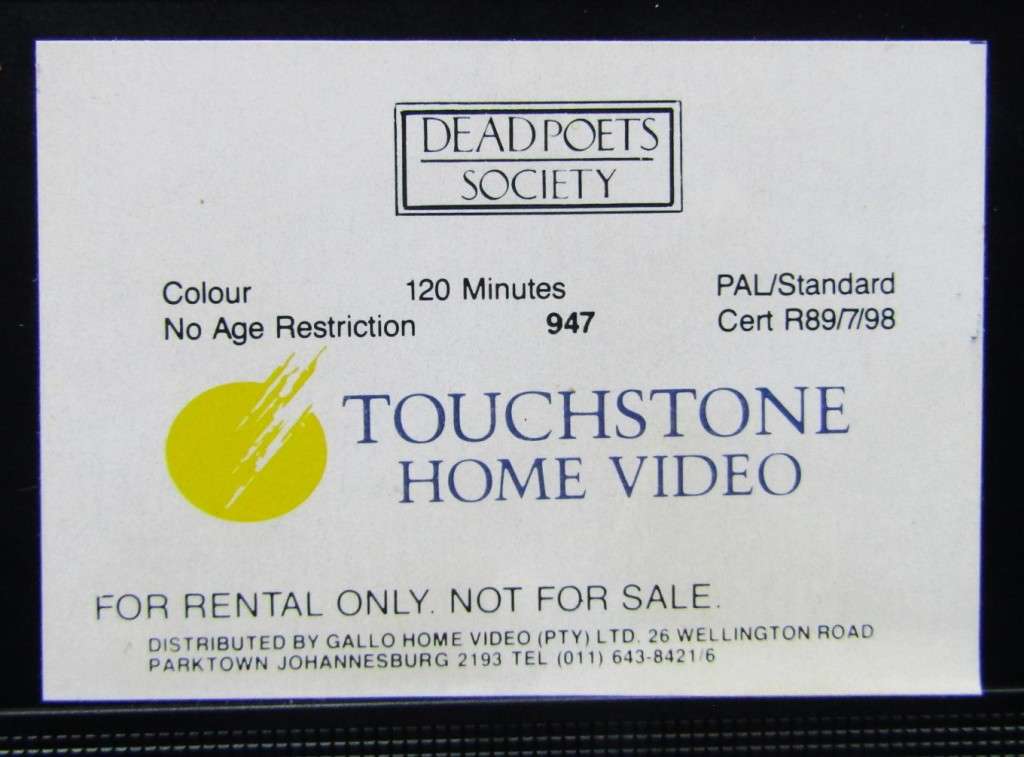 Dead Poets Society - Robin Williams - Movie VHS Tape (1989)